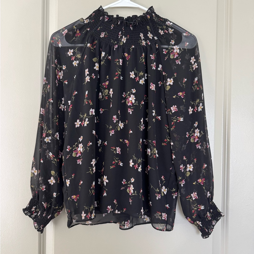 Madewell Floral Long Sleeve Blouse